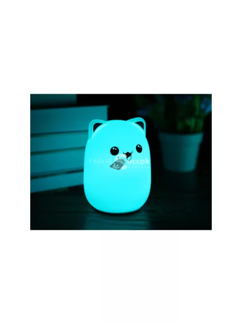 RGB távirányítós LED macska éjszakai fényző - távirányítós RGB LED macska éjszakai lámpa