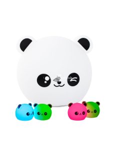 Gyerek LED éjjeli lámpa színes panda érintős.