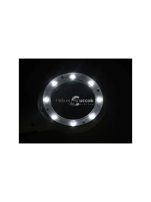 Olvasószemüveg 4x nagyítású, 8 LED-es UV fényűzővel