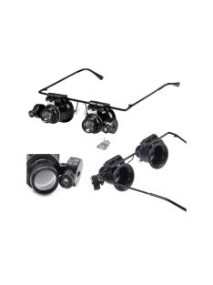   Férfi karóra kék számlappal és LED világítással, 20x nagyítással, 15mm átmérővel.