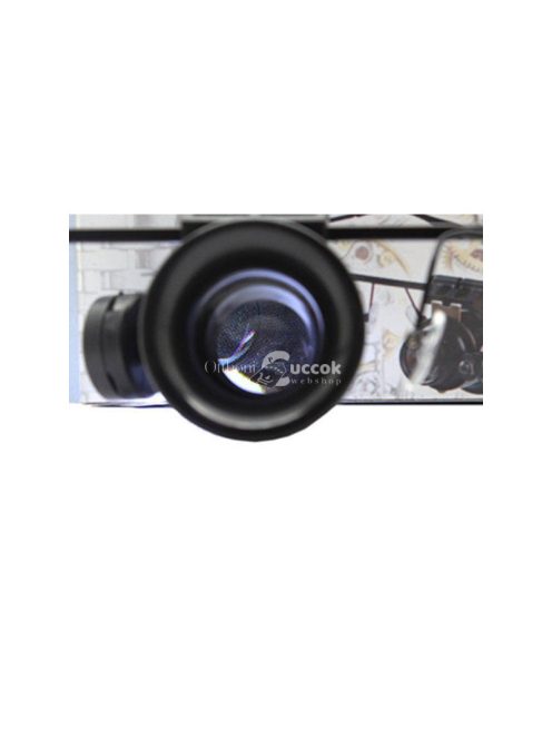 Férfi karóra kék számlappal és LED világítással, 20x nagyítással, 15mm átmérővel.