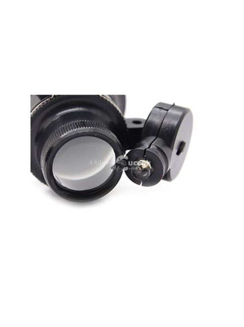 Férfi karóra kék számlappal és LED világítással, 20x nagyítással, 15mm átmérővel.