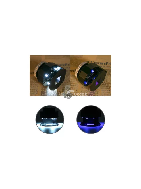 Ékszerész nagyító mikroszkóp 30x 3 led uv patron
