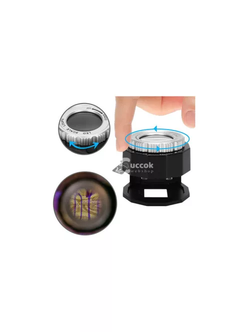 Ékszerész nagyító mikroszkóp 30x 3 led uv patron