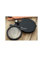 Összecsukható nagyító üveg zsebméretű tokkal és nyakpánttal