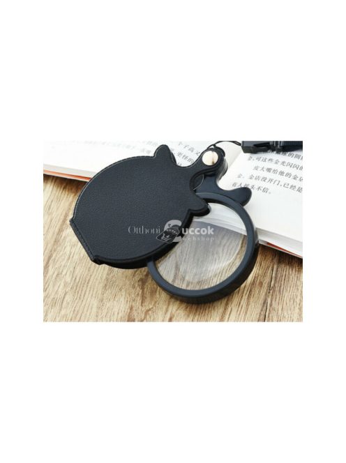 Összecsukható nagyító üveg zsebméretű tokkal és nyakpánttal