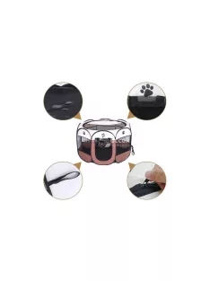   Könnyűsúlyú, összecsukható kutyaól macska ketrec nagy kennel alomággyal