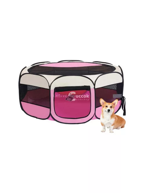 Könnyűsúlyú, összecsukható kutyaól macska ketrec nagy kennel alomággyal