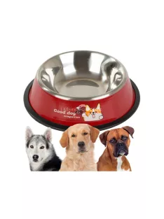Fém csúszásgátló kutya tál feliratozott 1 literes
