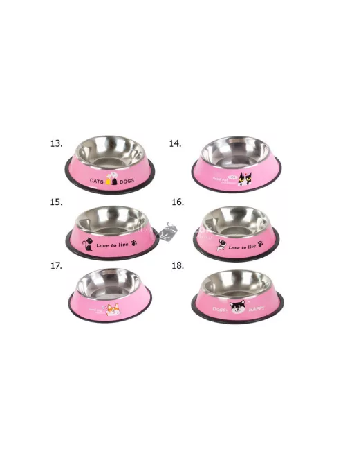 Fém csúszásgátló kutya tál feliratozott 1 literes