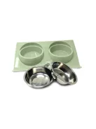 Két tál kutya macska számára fém talppal