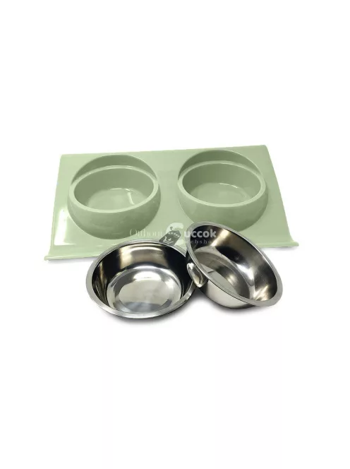 Két tál kutya macska számára fém talppal