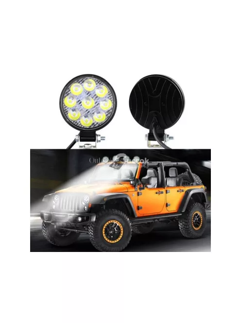 Munkalámpa halogén kör alakú 9 LED 27W keresőfény