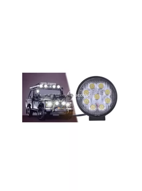 Munkalámpa halogén kör alakú 9 LED 27W keresőfény