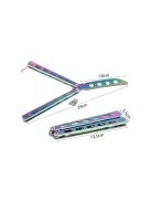 Pillangó tompa edzőkés - gyakorló kés, tréning kés, tompa kés, gyakorló eszköz, tréning eszköz, pillangó kés