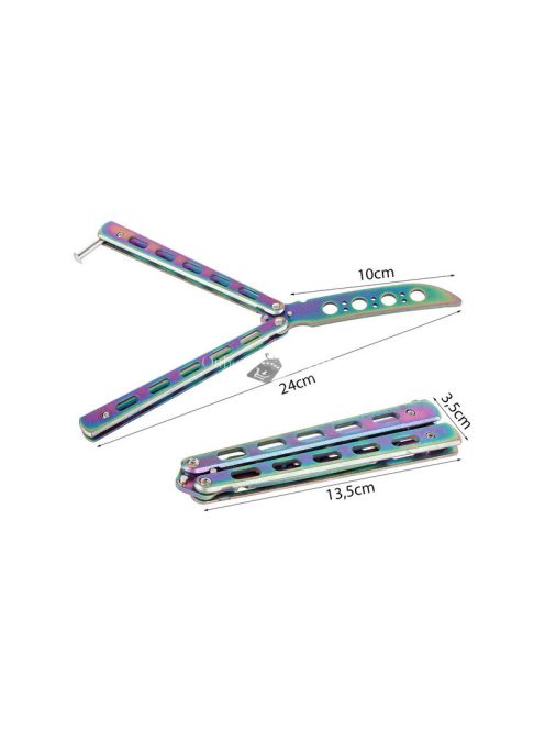 Pillangó tompa edzőkés - gyakorló kés, tréning kés, tompa kés, gyakorló eszköz, tréning eszköz, pillangó kés