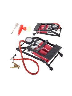   Kétpisztolyos vége pumpa - lábtöltő pumpa - autó és bicikli pumpa - könnyen használható pumpa - nagy nyomású pumpa