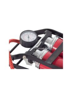   Kétpisztolyos vége pumpa - lábtöltő pumpa - autó és bicikli pumpa - könnyen használható pumpa - nagy nyomású pumpa