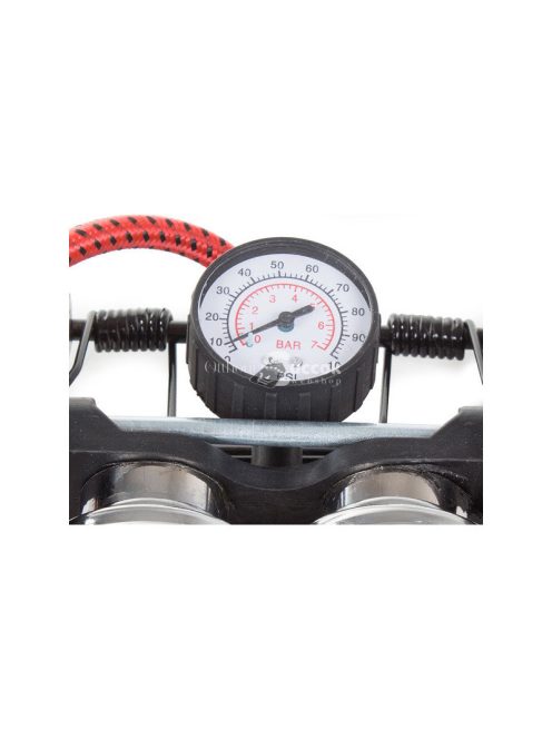 Kétpisztolyos vége pumpa - lábtöltő pumpa - autó és bicikli pumpa - könnyen használható pumpa - nagy nyomású pumpa