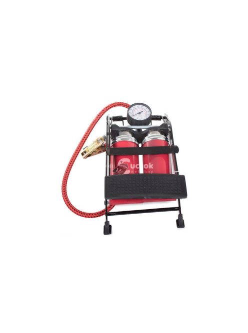 Kétpisztolyos vége pumpa - lábtöltő pumpa - autó és bicikli pumpa - könnyen használható pumpa - nagy nyomású pumpa