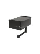 Fekete Loft WC papírtartó polccal és szalvétatartóval