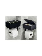 Fekete Loft WC papírtartó polccal és szalvétatartóval