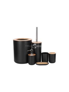   Fürdőszoba szett 6 az 1-ben fürdőszoba wc wc fogantyú kuka fekete szett