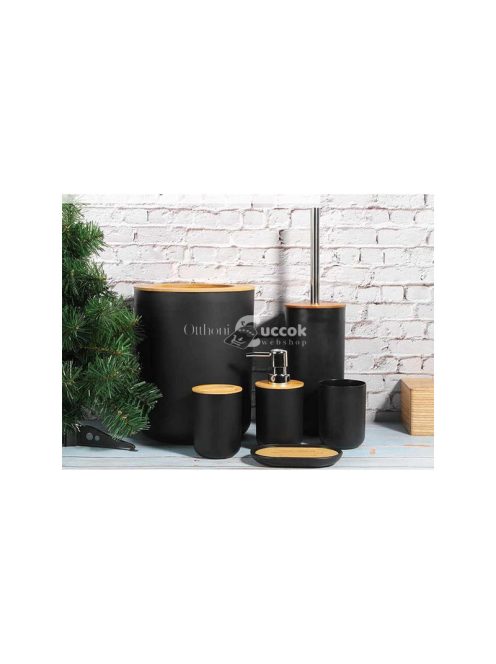 Fürdőszoba szett 6 az 1-ben fürdőszoba wc wc fogantyú kuka fekete szett