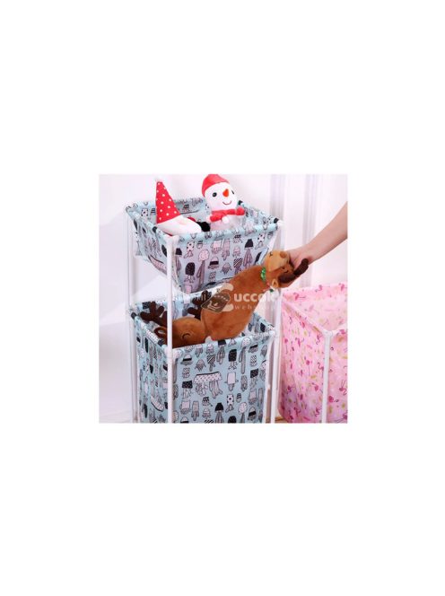 Két polcos ruhás kosár - praktikus tárolás, ruhák szortírozása, mosás előkészítése.