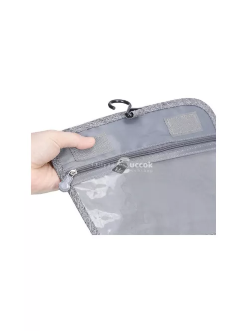 Sminktároló utazó fürdőszobai szervező - praktikus tárolás, utazáshoz ideális, könnyen felakasztható