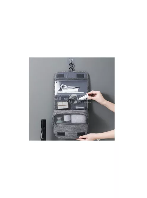 Sminktároló utazó fürdőszobai szervező - praktikus tárolás, utazáshoz ideális, könnyen felakasztható