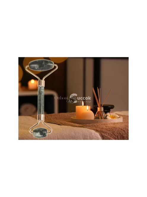 Nefelejcs görgős arc masszírozó - anti-aging, bőrfeszesítő, ráncok ellen, természetes kő, arcfeszesítő eszköz