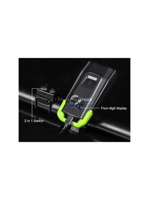 Erős bringalámpa elöl LED hátsó fény mérőóra akkumulátor 2in1