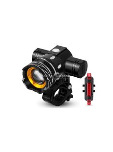 Kerékpár lámpa LED T6 szett elöl-hátul