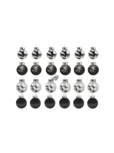   Fekete ünnepi karácsonyi díszek 6cm, 24 darabos készletben