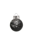 Fekete ünnepi karácsonyi díszek 6cm, 24 darabos készletben