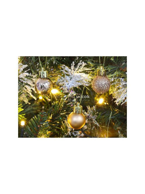 Karácsonyfadíszek 30 darab arany csillogó matt - Karácsonyi díszek, arany díszek
