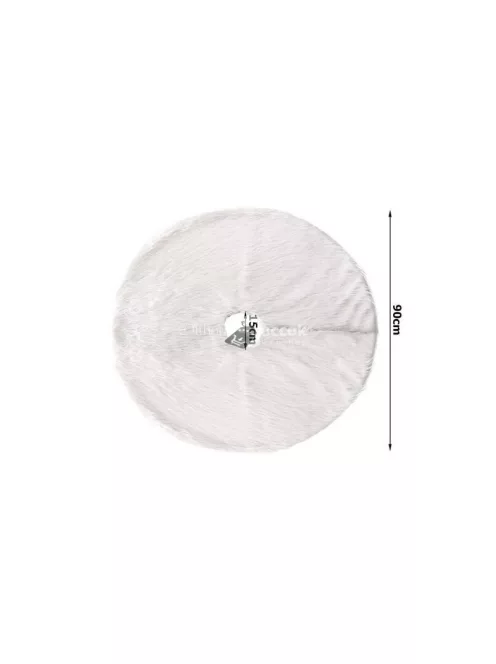 Karácsonyfa szőrös fehér szőnyeg 90 cm kör alakú