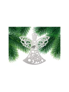   Karácsonyfa angyal díszek 3db csillogó gömbök - Karácsonyi dekoráció - Ünnepi díszek - Karácsonyi angyalok