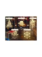 3D színes üveg ablakdísz karácsonyi fények