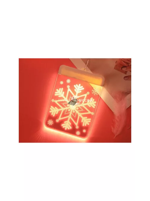 3D színes üvegablak dísz karácsonyi fények