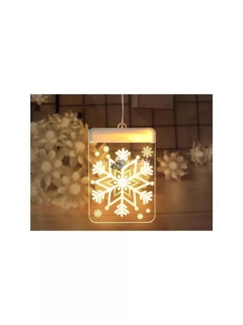 3D színes üvegablak dísz karácsonyi fények