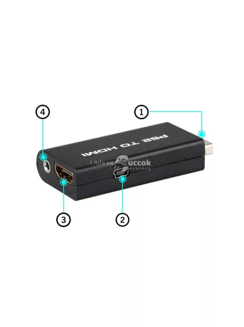 PS2 HDMI átalakító hangkonverterrel - PS2 HDMI adapter - PS2 HDMI átalakító - PS2 HDMI hangadapter - PS2 HDMI konverter