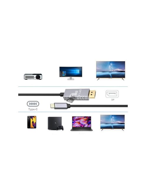 Kijelzőport USB-C 1.4 videó hang USB-C 8K 4K 2K kábel 1.8m