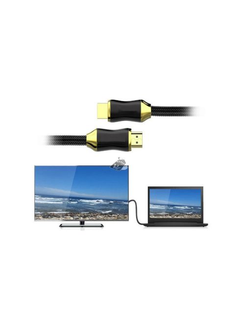 HDMI 2.1 videó kábel Ultra High Speed 8K 60Hz 4K 120Hz HQ arany 2m