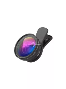   Okostelefon lencse 2 az 1-ben 0.45x 12.5x makró klip-on kamera