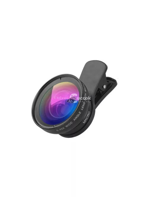 Okostelefon lencse 2 az 1-ben 0.45x 12.5x makró klip-on kamera