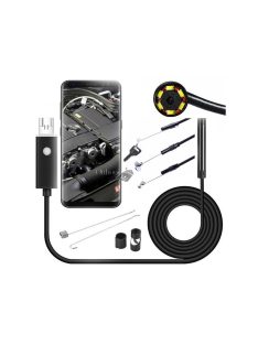   Vizsgálókamera Androidhoz és PC-hez USB csatlakozással, 10m hosszú vezetékkel és LED világítással