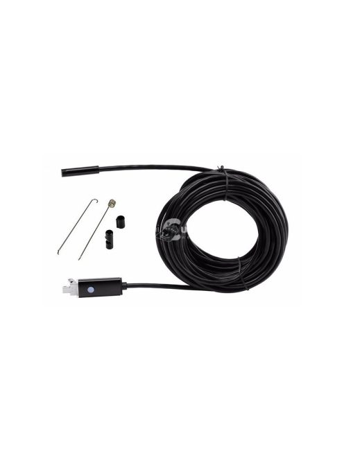 Vizsgálókamera Androidhoz és PC-hez USB csatlakozással, 10m hosszú vezetékkel és LED világítással