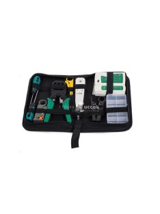 Hálózati teszter készlet LSA crimper RJ45 tokkal